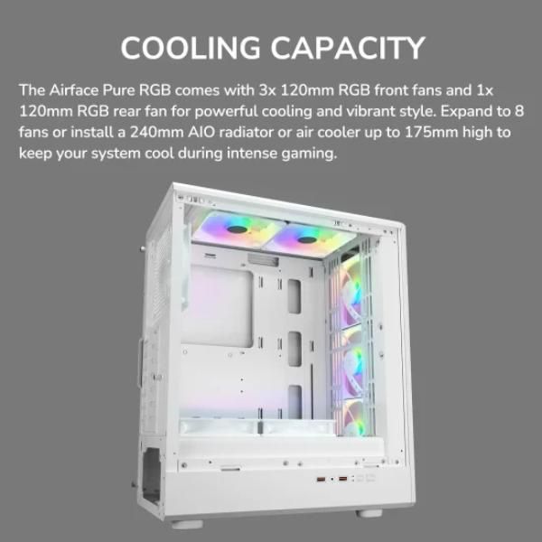 Cougar Airface Pure ATX Mid-Tower PC Case | 4x RGB Fans | Tempered Glass