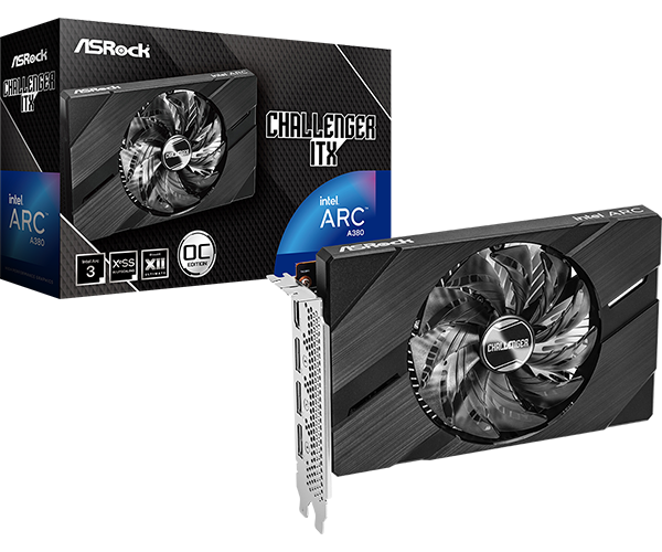 ASRock Intel Arc A380 Challenger ITX 6GB GDDR6 Graphics Card