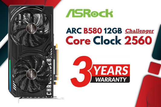 ASRock Intel Arc B580 Challenger OC 12GB GDDR6 Graphics Card