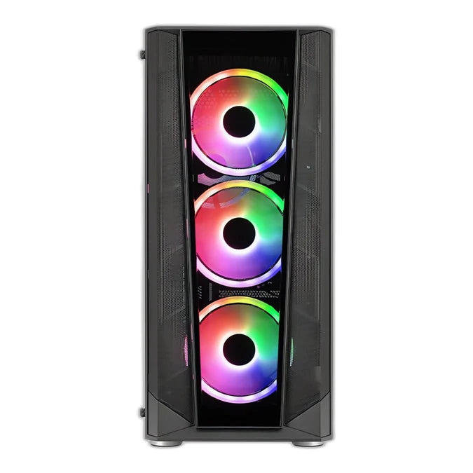 Aerocool Prism ARGB Mid-Tower PC Case with Tempered Glass, Black
