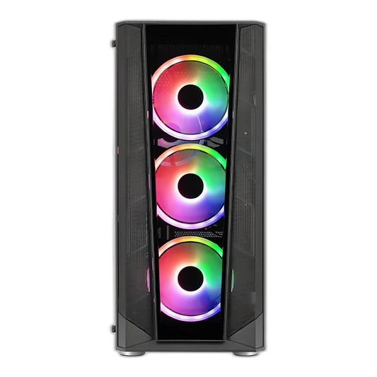 Aerocool Prism ARGB Mid-Tower PC Case with Tempered Glass, Black